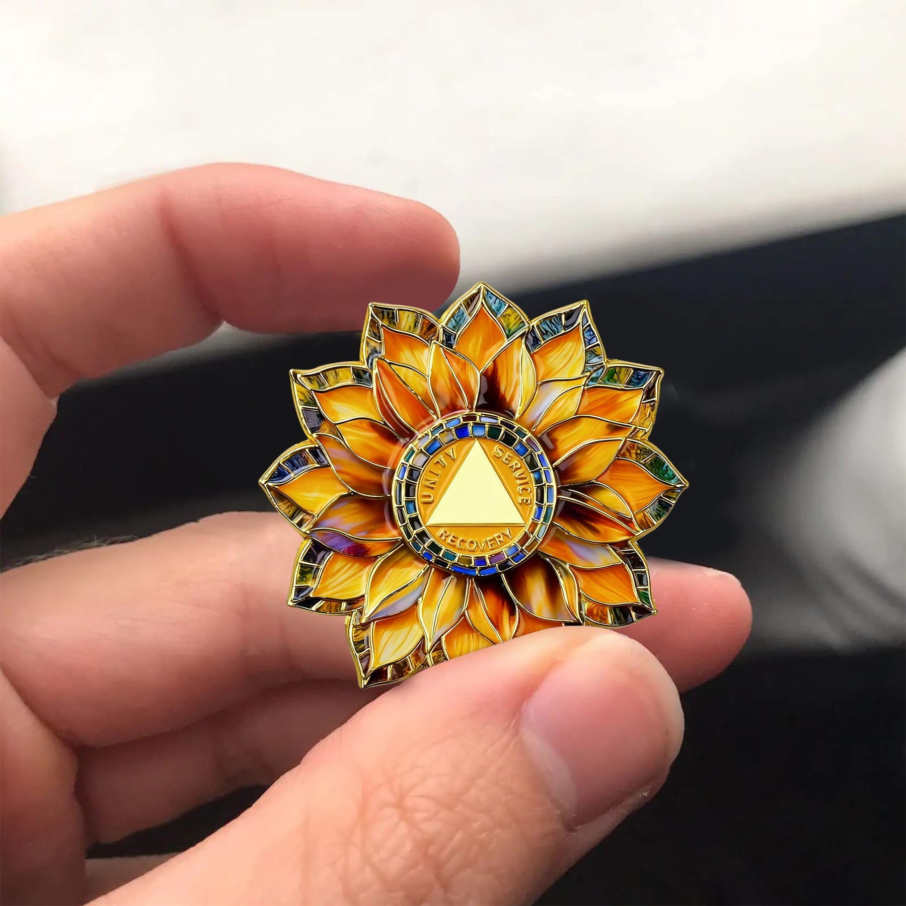 Personalized Sunflower Sobriety Coin mysite