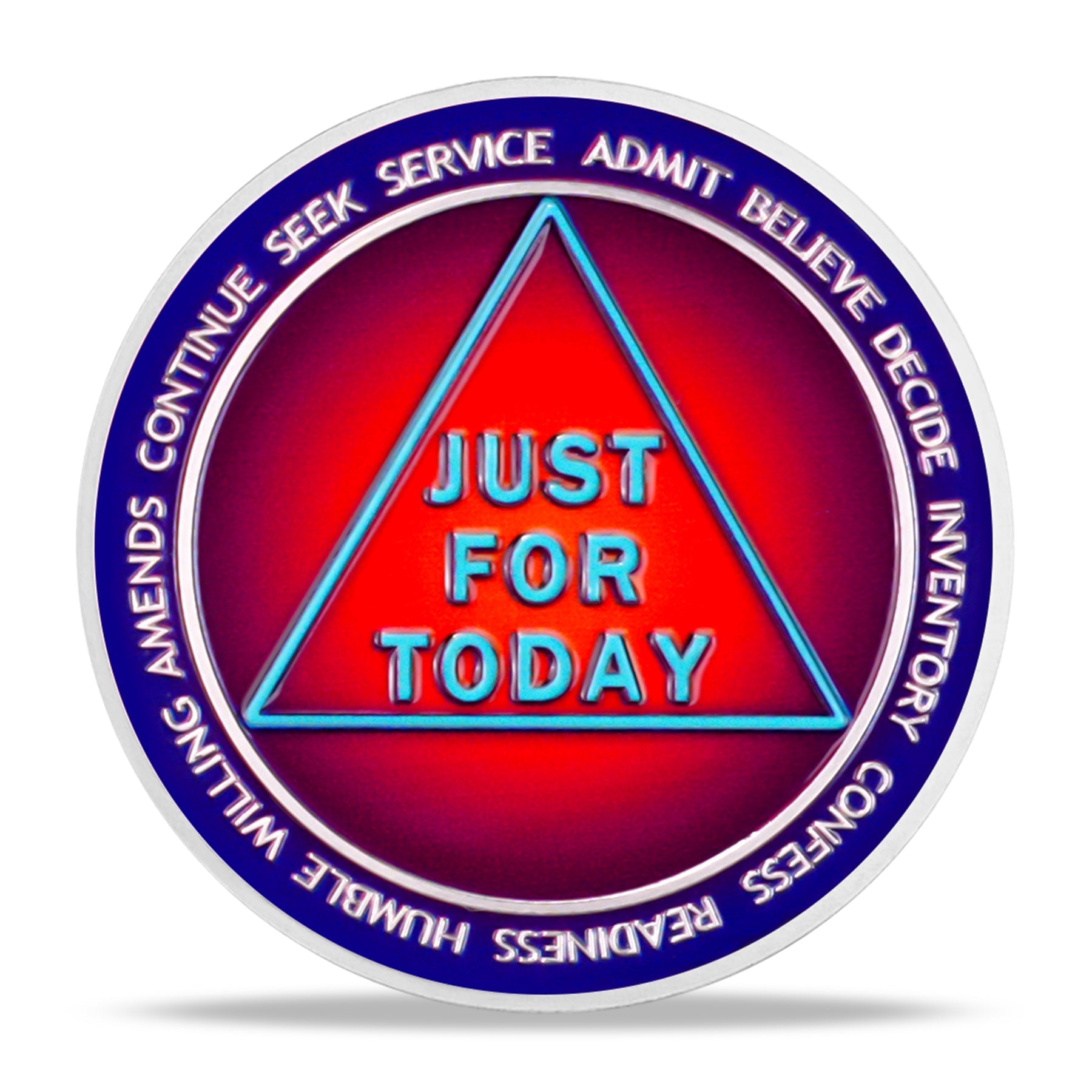 Sobriety Coin One Day at A Time Recovery Medallion with 12-Step Design mysite