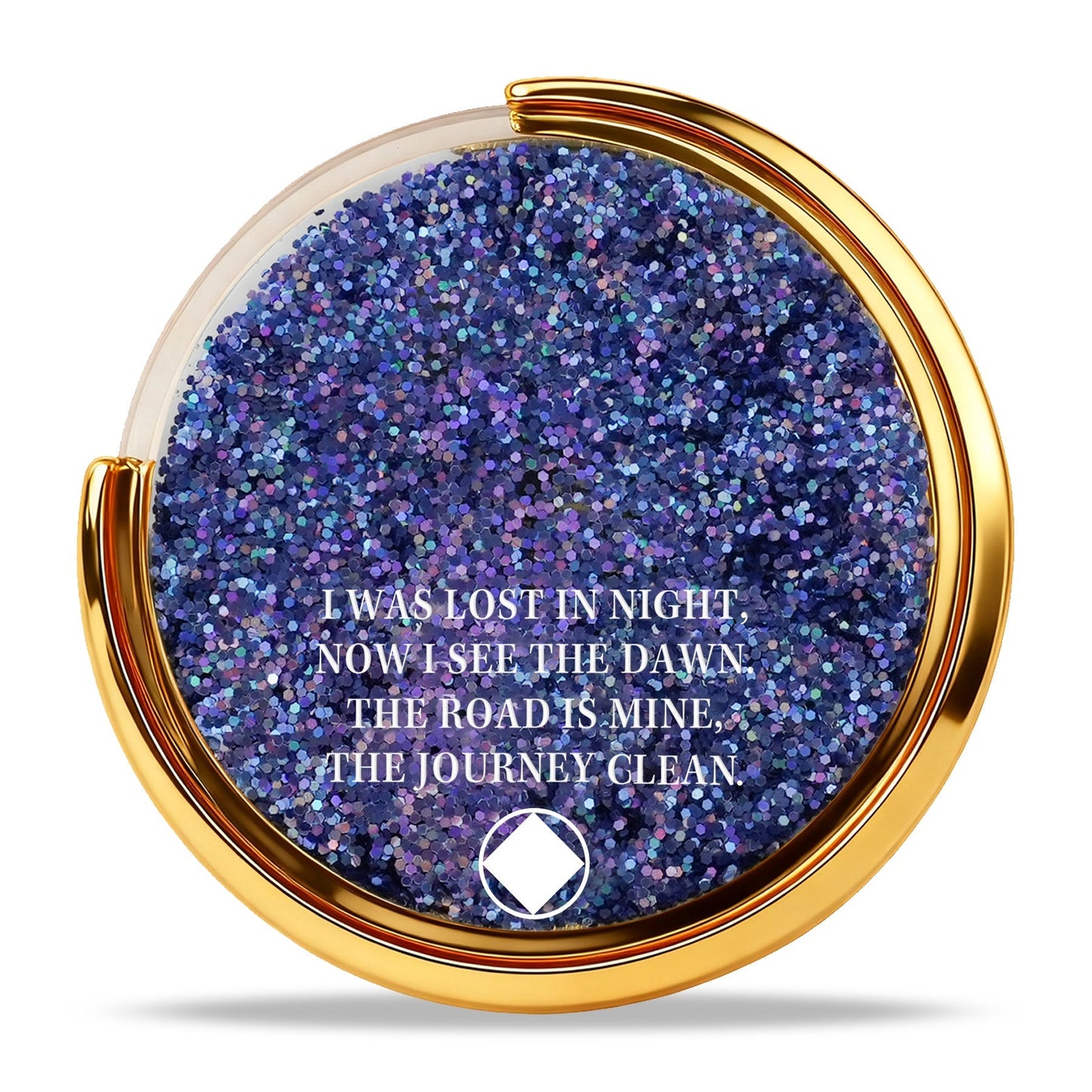 Personalized NA Glittering Mesmerizing Mountain & Moon Flow Sand Recovery Coin mysite