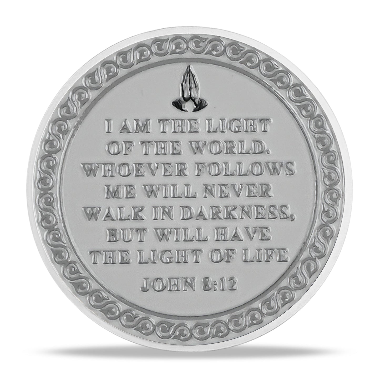 Christ in the Clouds John 8:12 Light of Life Religion Coin mysite