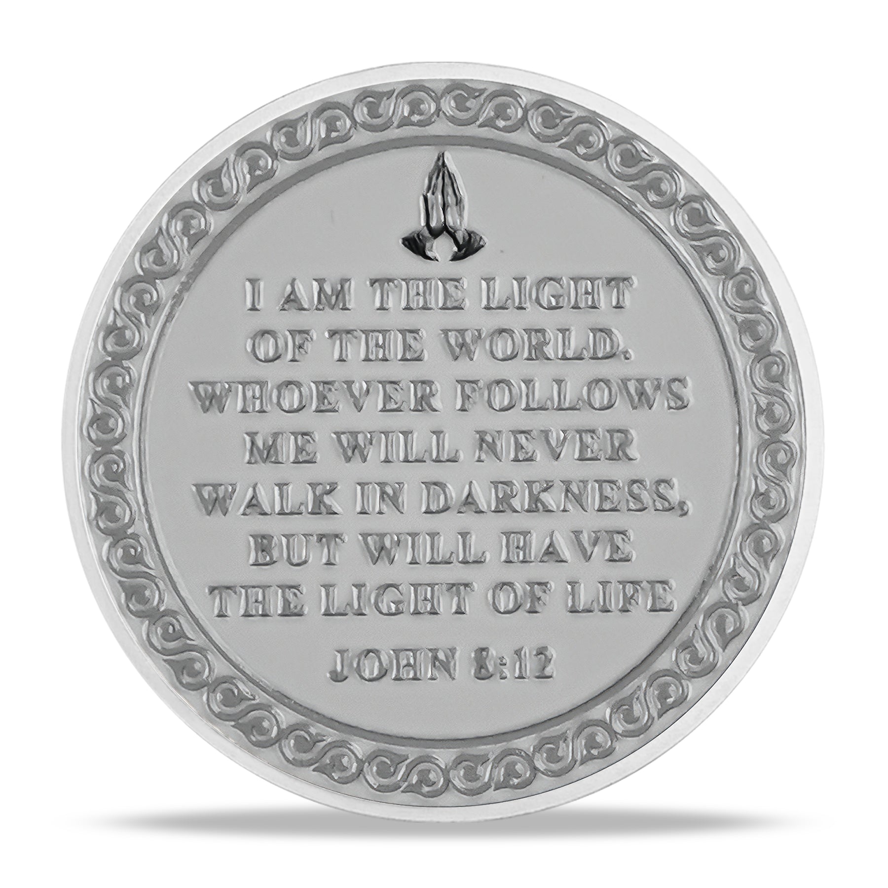 Christ in the Clouds John 8:12 Light of Life Religion Coin mysite