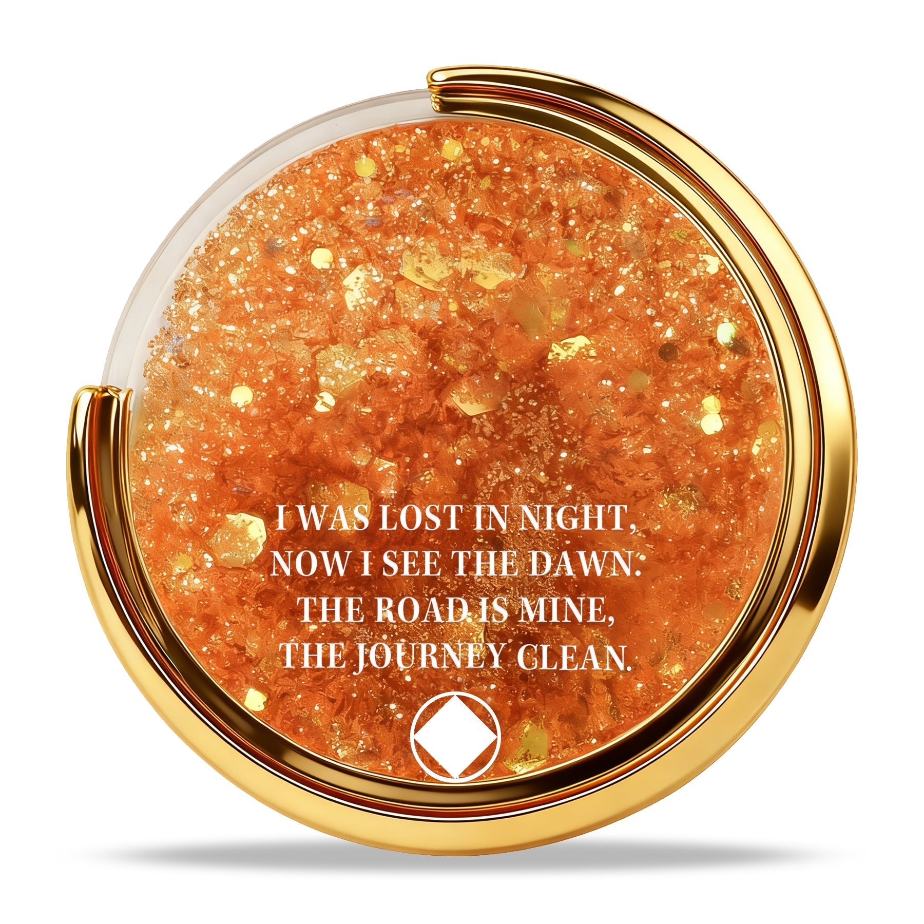 Personalized NA Glittering Mesmerizing Mountain & Moon Flow Sand Recovery Coin mysite