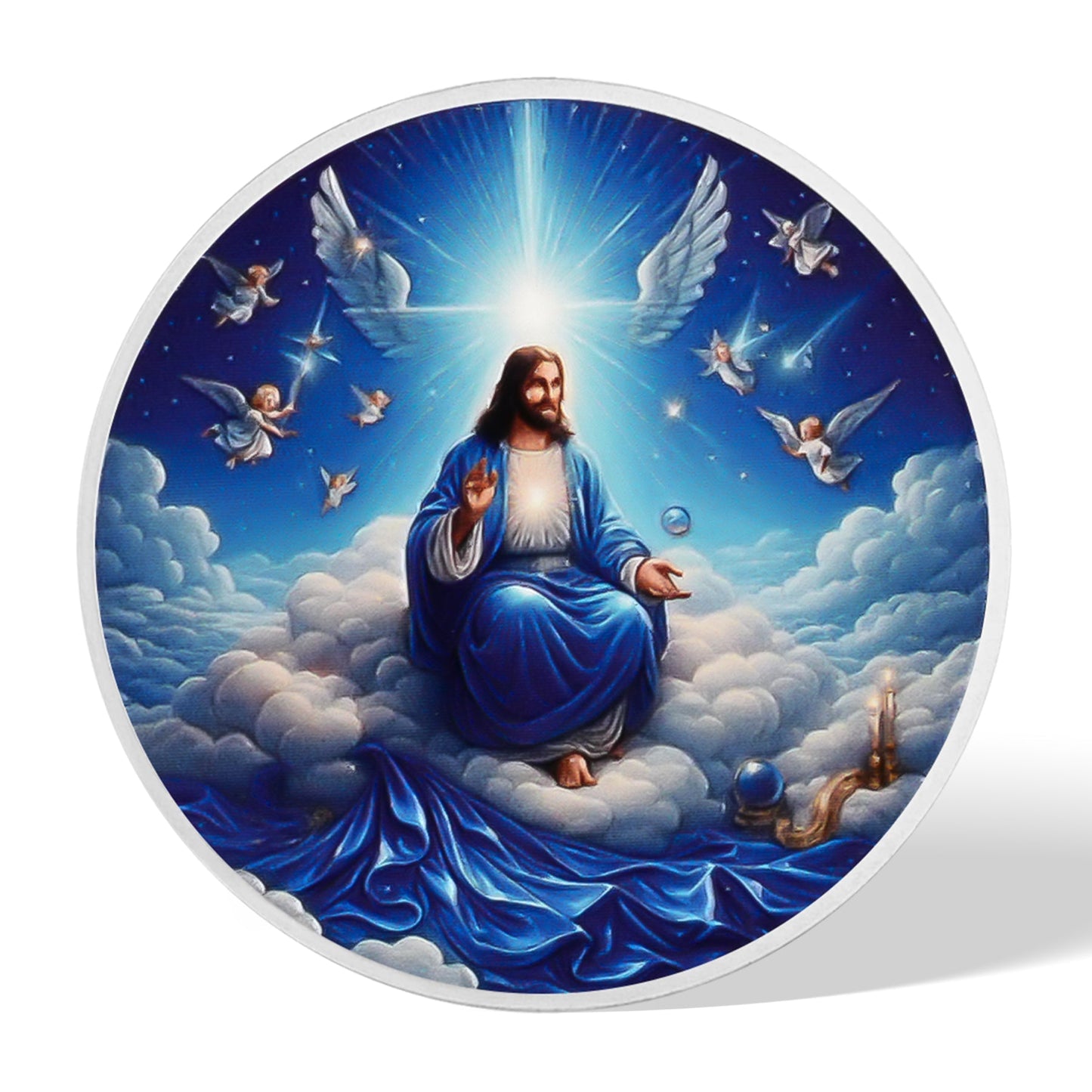 Christ in the Clouds John 8:12 Light of Life Religion Coin mysite