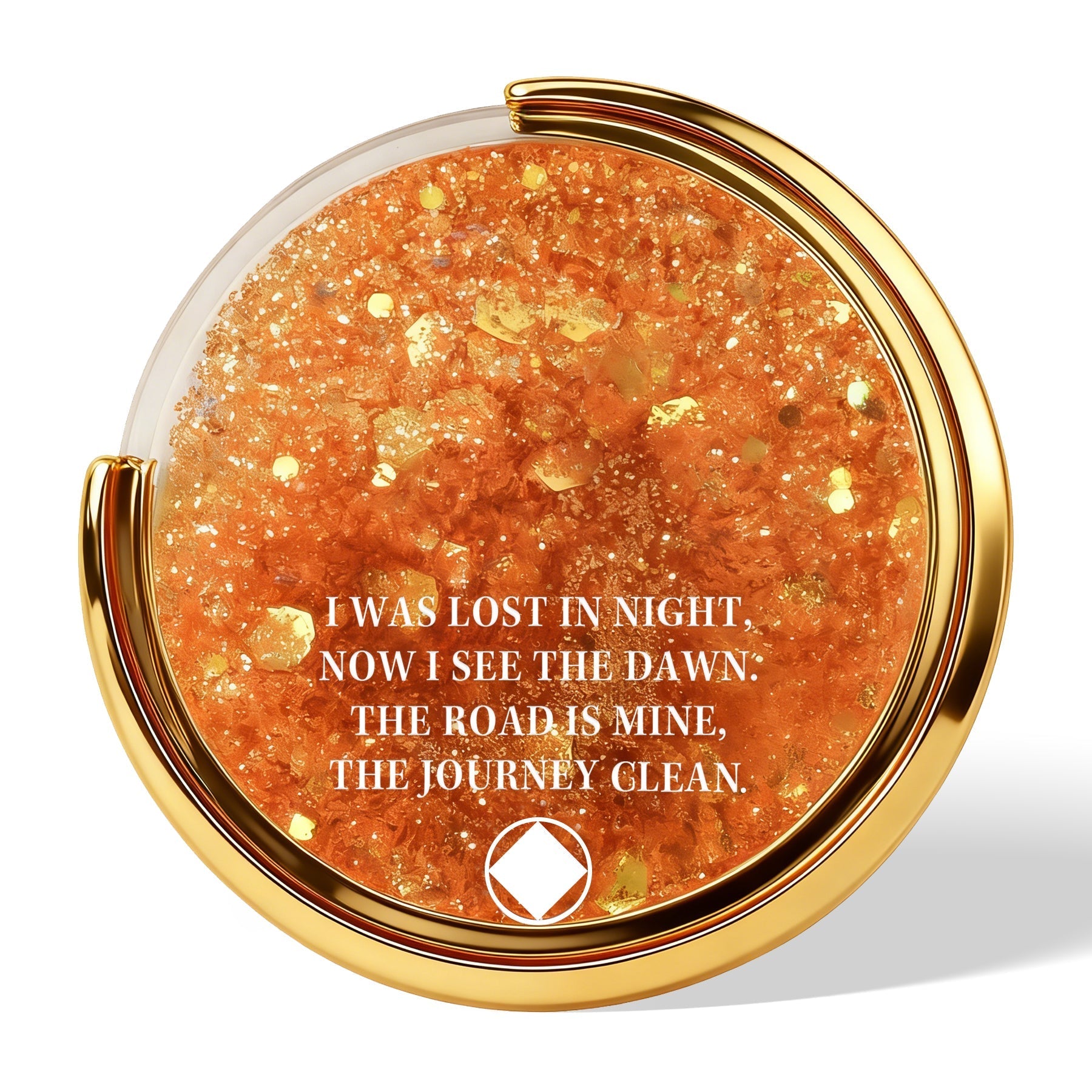 Personalized NA Glittering Mesmerizing Mountain & Moon Flow Sand Recovery Coin mysite