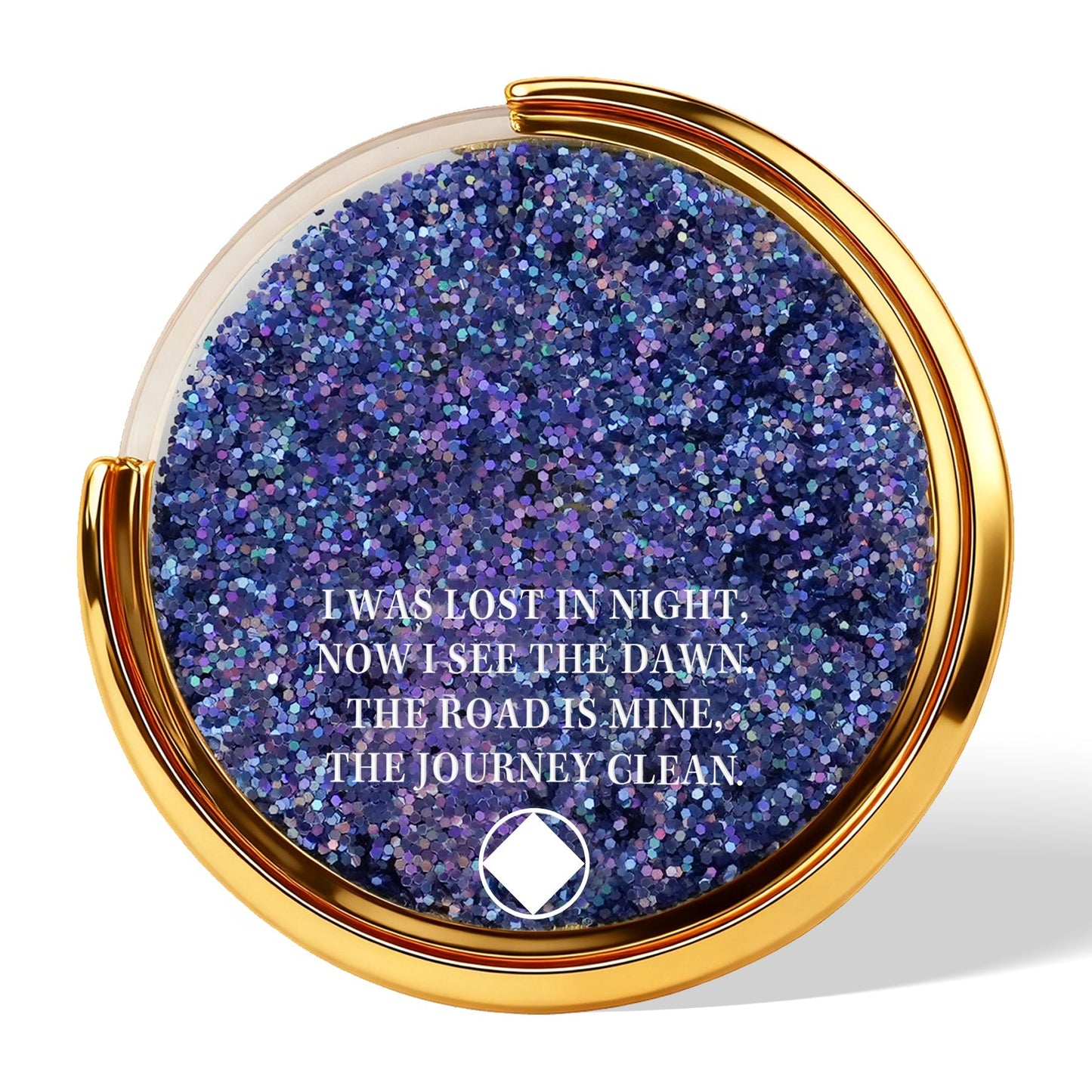 Personalized NA Glittering Mesmerizing Mountain & Moon Flow Sand Recovery Coin mysite