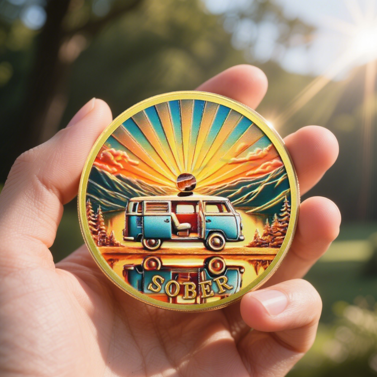 Personalized Rolling Toward Recovery Sobriety Coin mysite