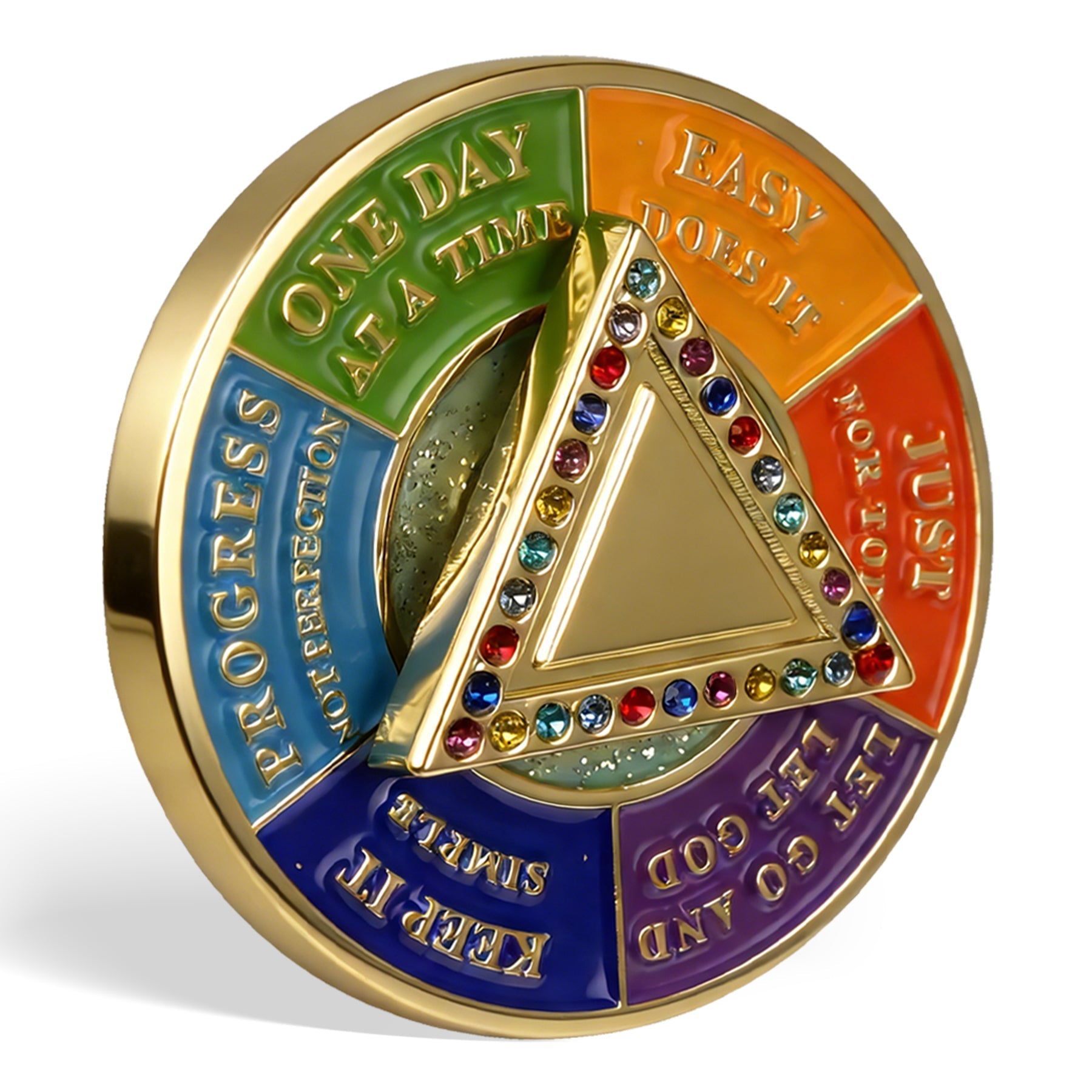 Personalized Colorful Rotating Fidget Spinner Sobriety Coin mysite