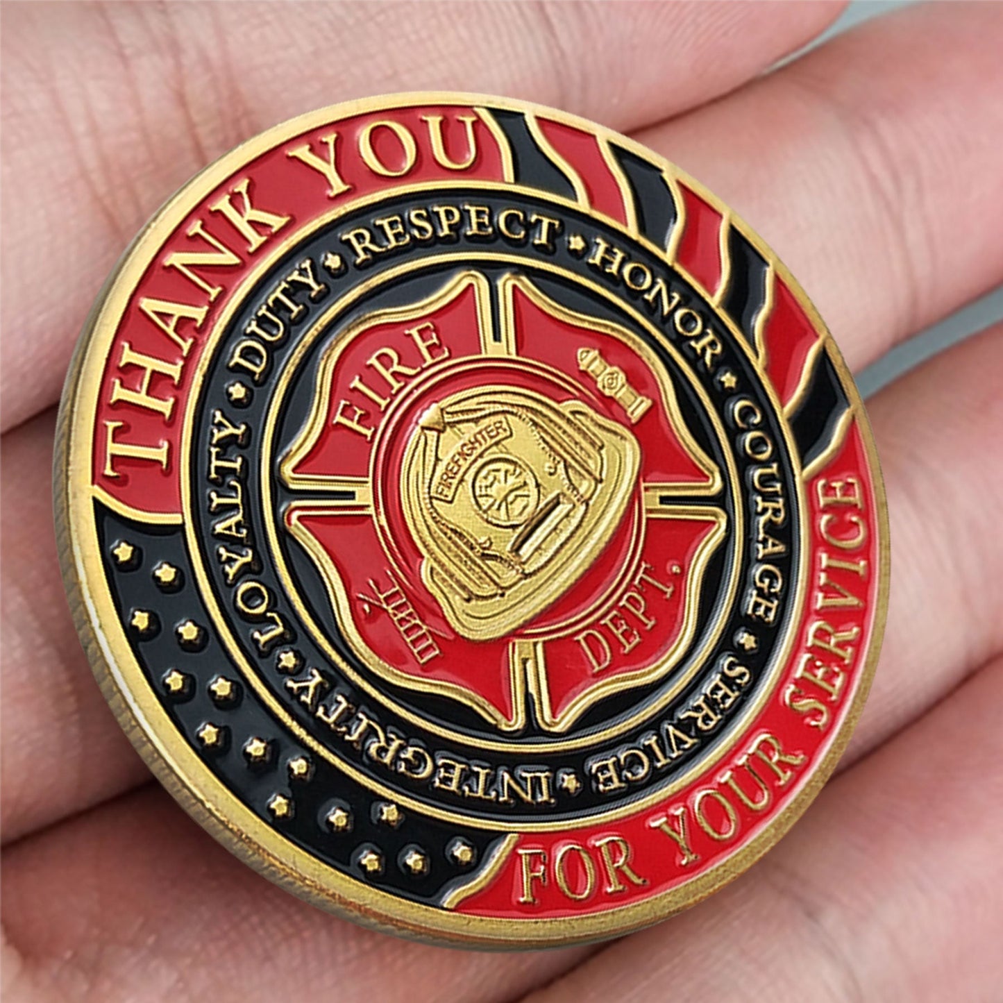 Firefighter Challenge Coin Thank You for Your Service mysite