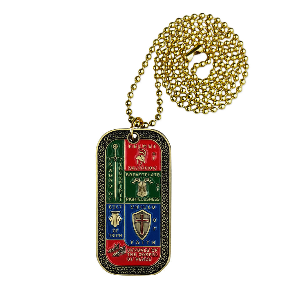 Armor of God Dog Tag Pendant Necklace Ephesians 6:13-17 Prayer Commemorative Gift mysite