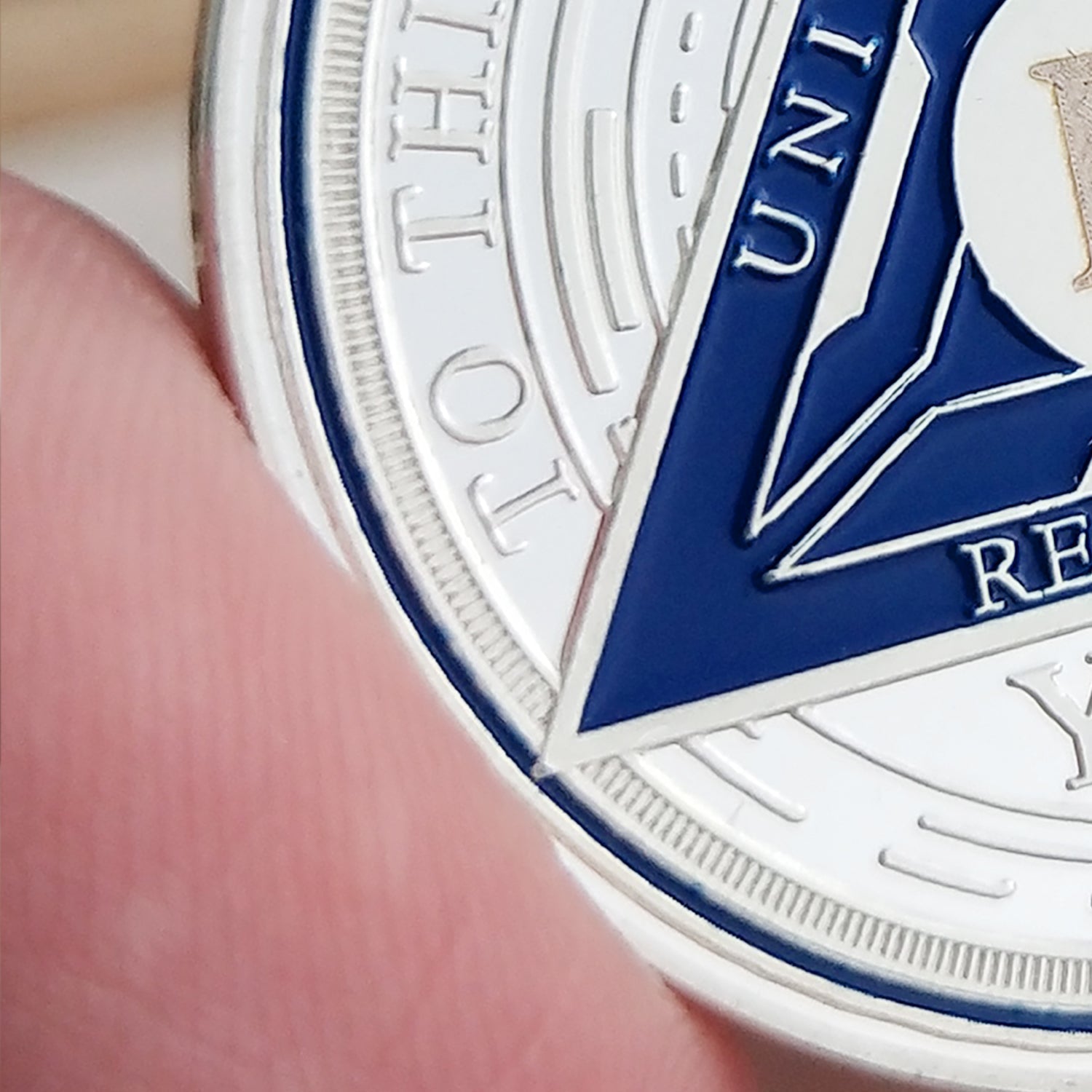 Blue Triangle 1 to 6 Year Recovery Sobriety Coin AA Chip mysite