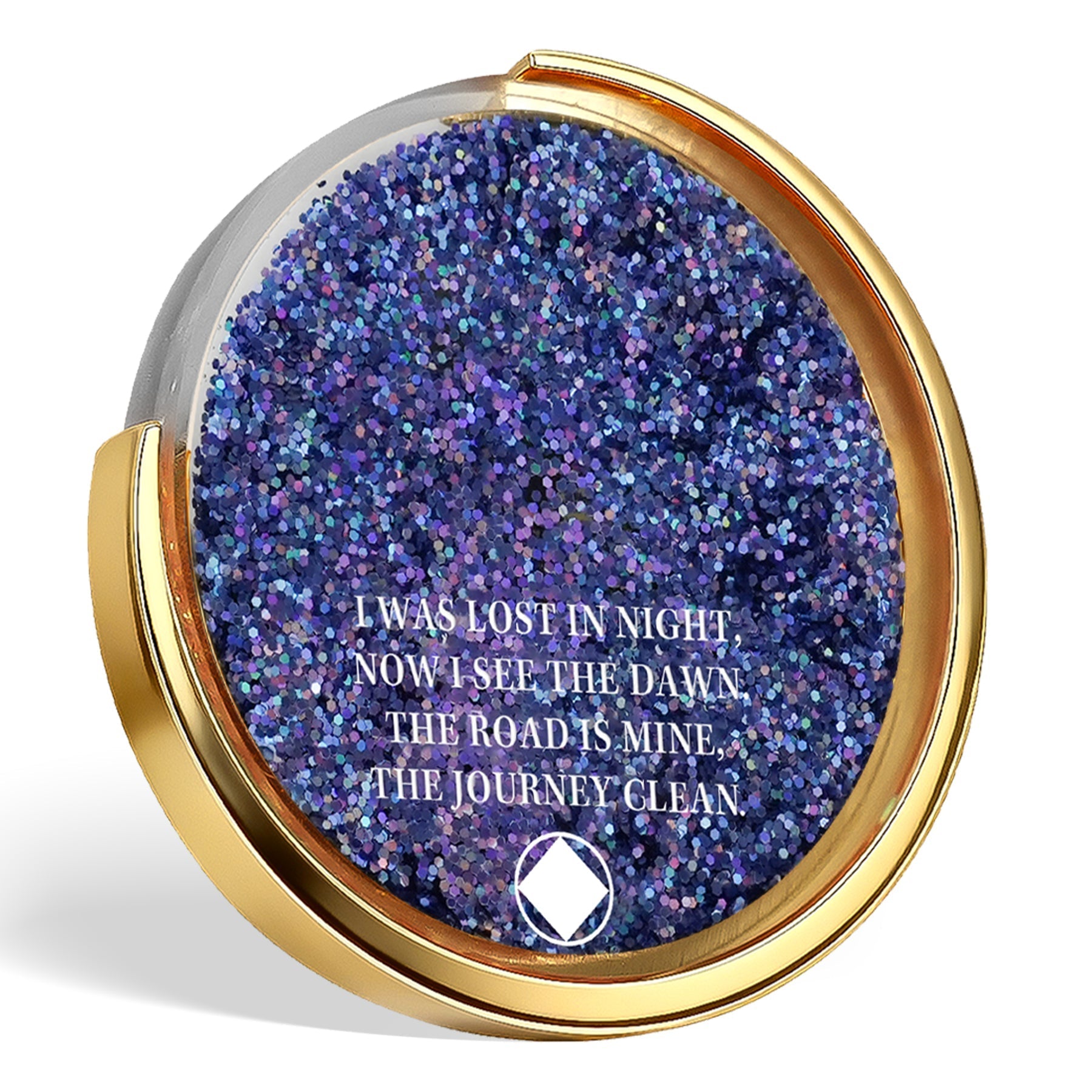 Personalized NA Glittering Mesmerizing Mountain & Moon Flow Sand Recovery Coin mysite
