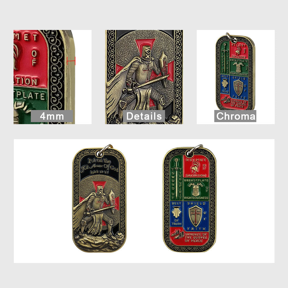 Armor of God Dog Tag Pendant Necklace Ephesians 6:13-17 Prayer Commemorative Gift mysite