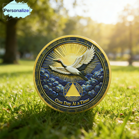 Personalized Chinese Traditional Auspicious Crane’s Call Sobriety Coin mysite