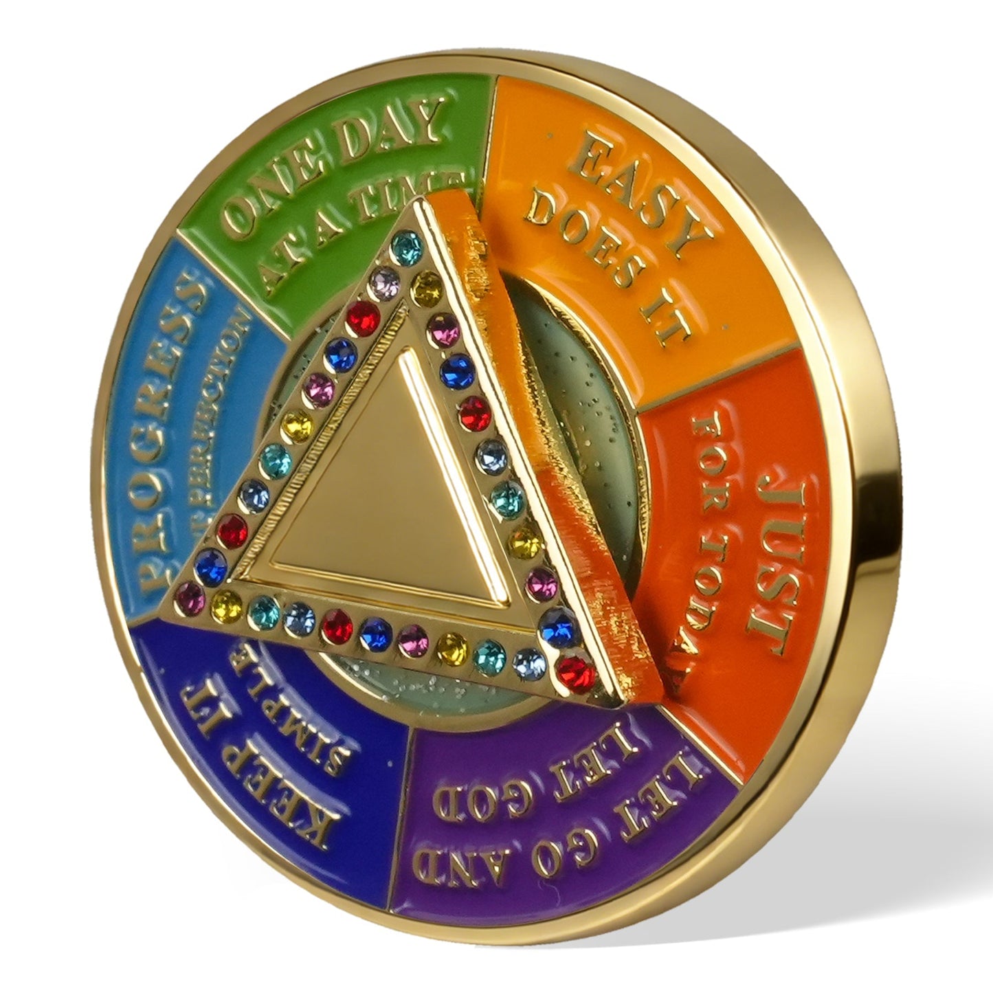 Personalized Colorful Rotating Fidget Spinner Sobriety Coin mysite