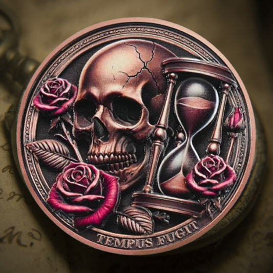 Tempus Fugit Inspirational Stoicism Memento Mori Coin Skull Challenge Coins mysite