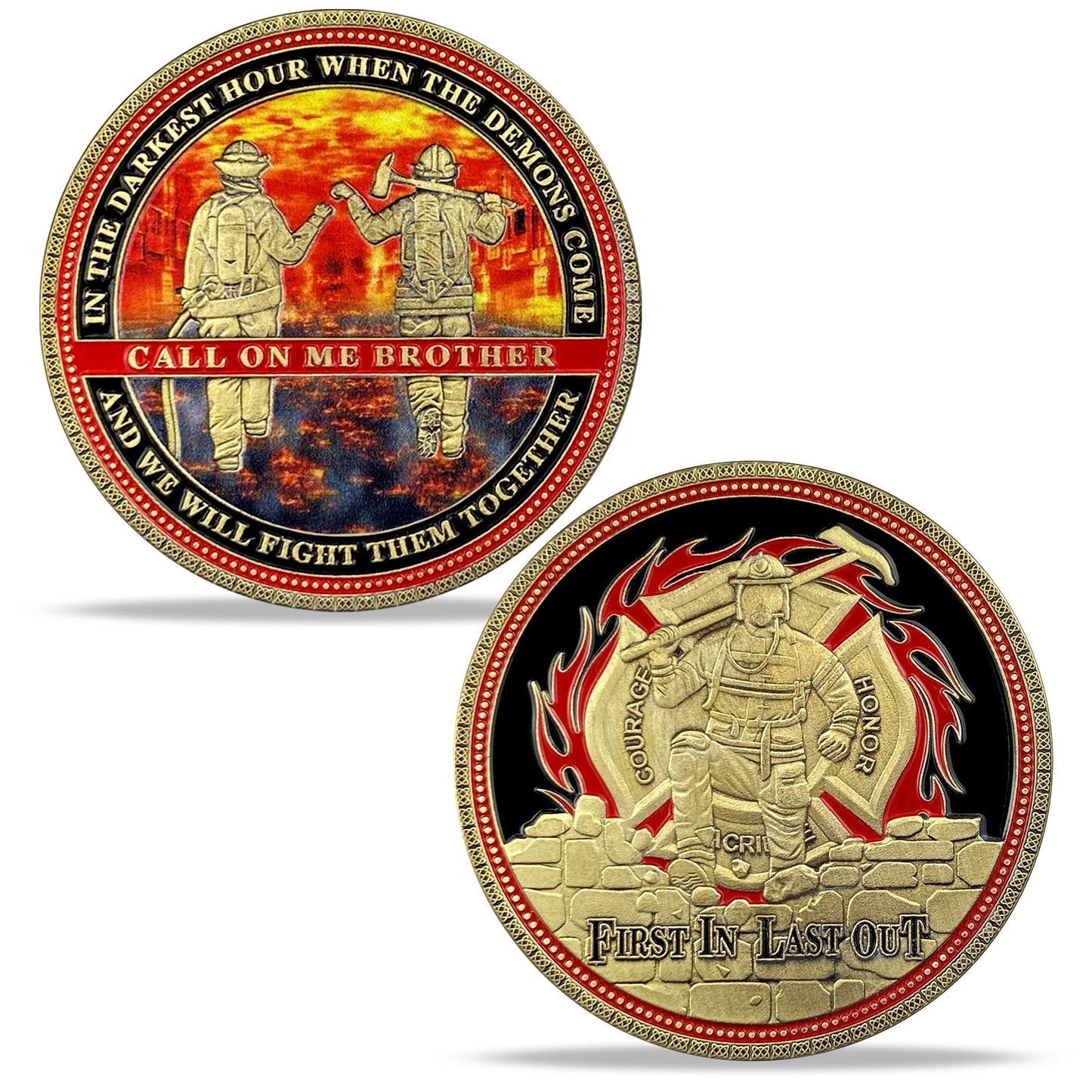 Fire Department Firefighter Brother Challenge Coin Thank You Appreciation Coin mysite