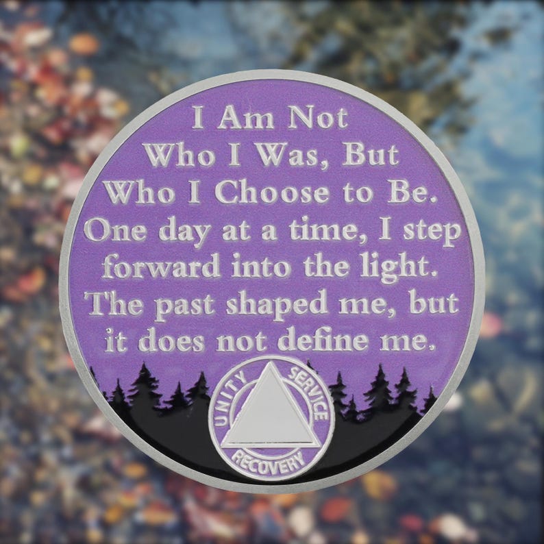 Personalized Aurora Bonfire One Day at a Time Sobriety Coin mysite