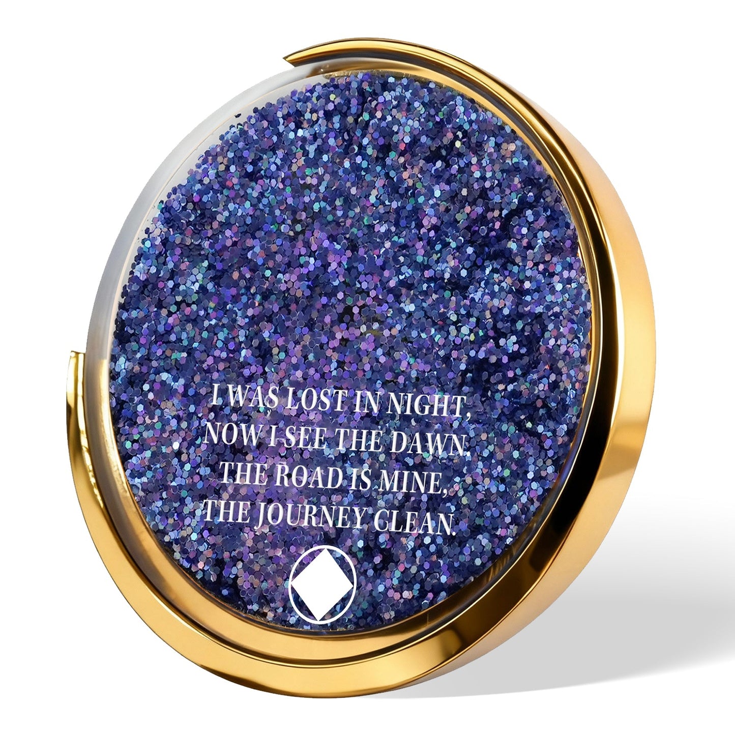 Personalized NA Glittering Mesmerizing Mountain & Moon Flow Sand Recovery Coin mysite