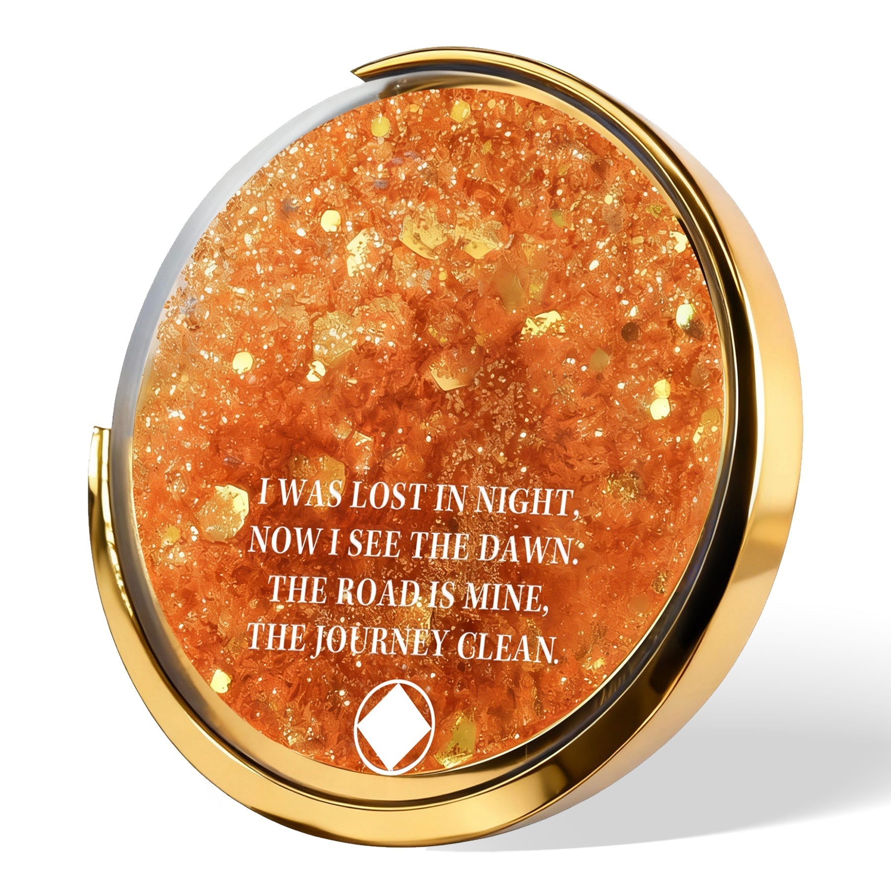 Personalized NA Glittering Mesmerizing Mountain & Moon Flow Sand Recovery Coin mysite