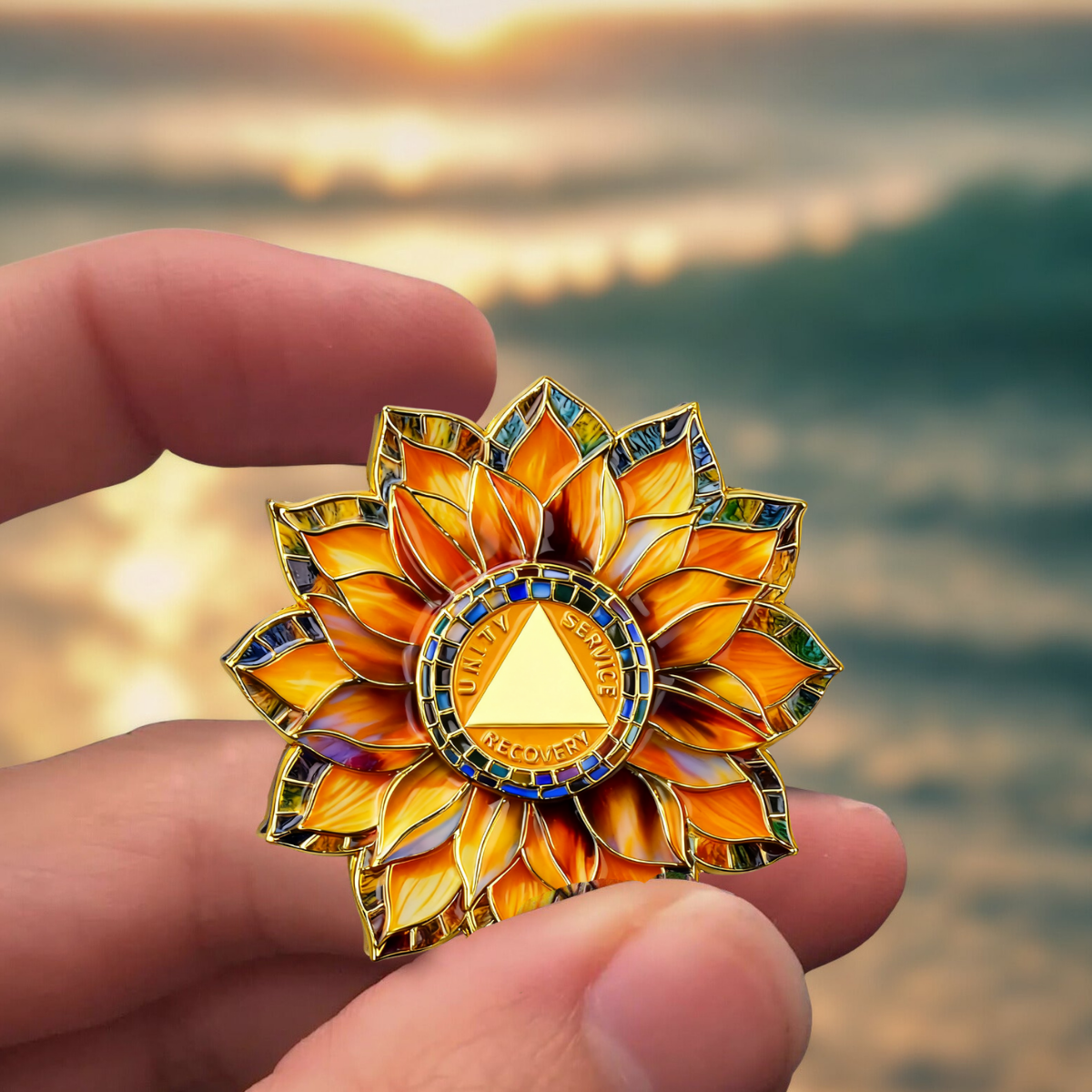 Personalized Sunflower Sobriety Coin mysite