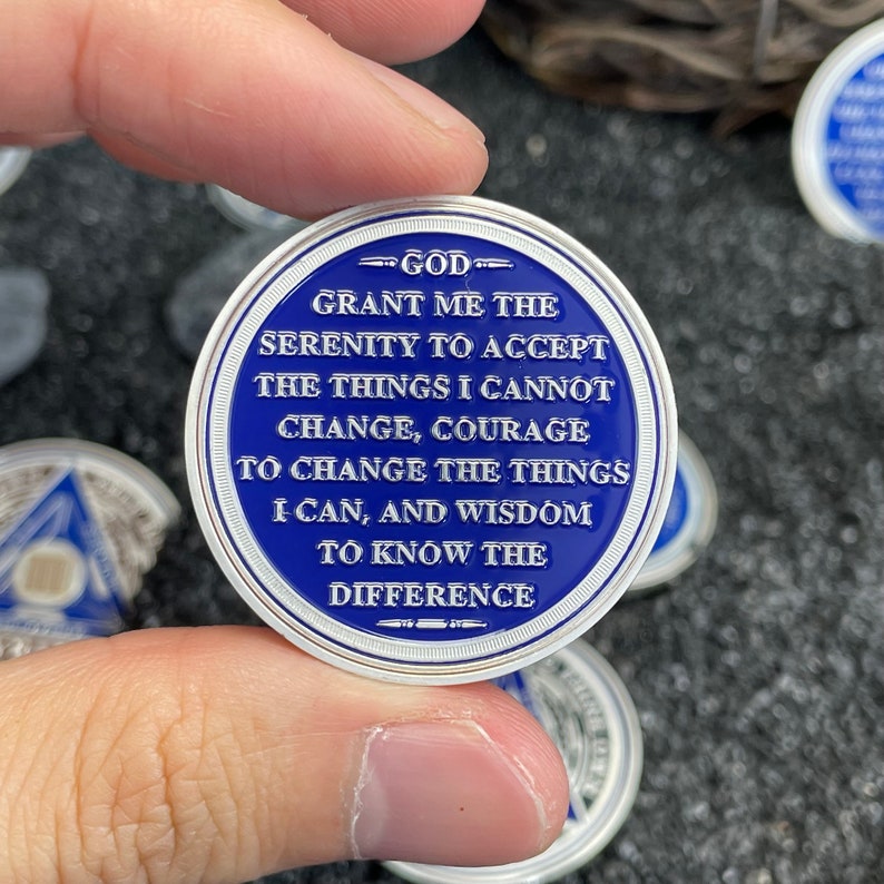 Blue Triangle 1 to 6 Year Recovery Sobriety Coin AA Chip mysite