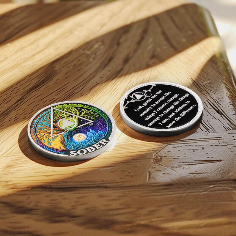 Personalized Day-night Cycle Customizable Strength and Growth Sobriety Coin mysite