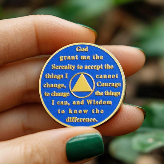 Personalized Silver Plated Sobriety Coin mysite