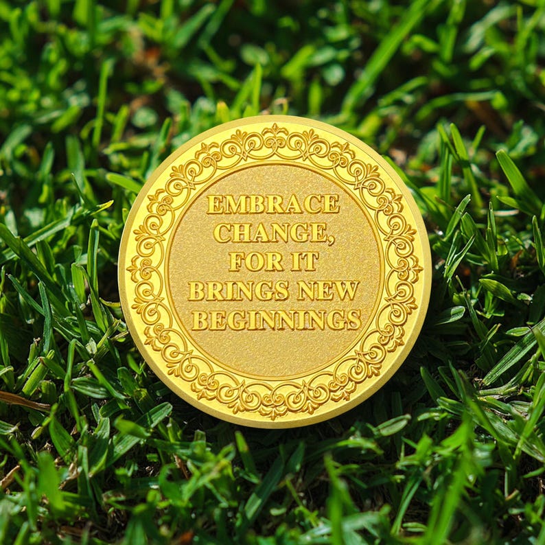 Colorful Recovery Sunrise Tree of Life Affirmation AA Sobriety Coin mysite