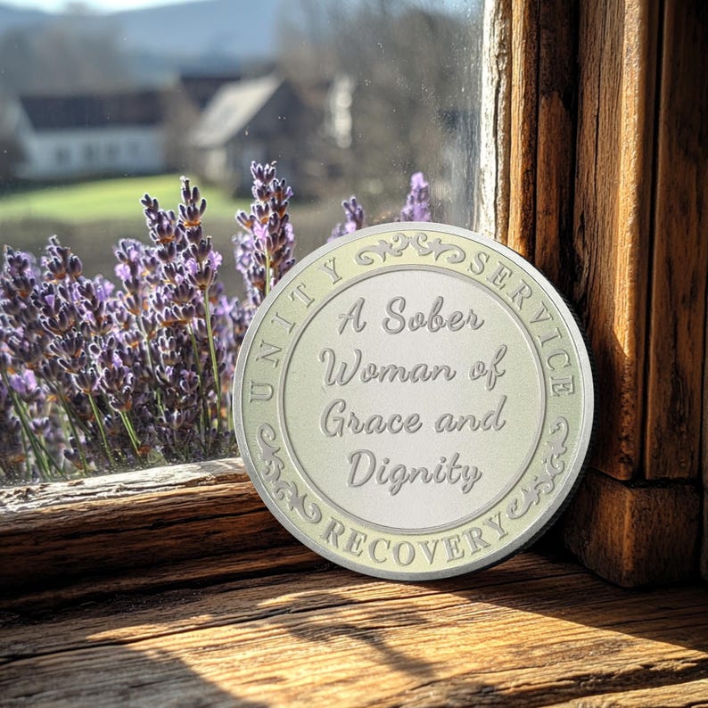 Personalized Celebrate Narcotics Alcoholics Sister Power Addiction Artsy Grace Women Sobriety Coin mysite