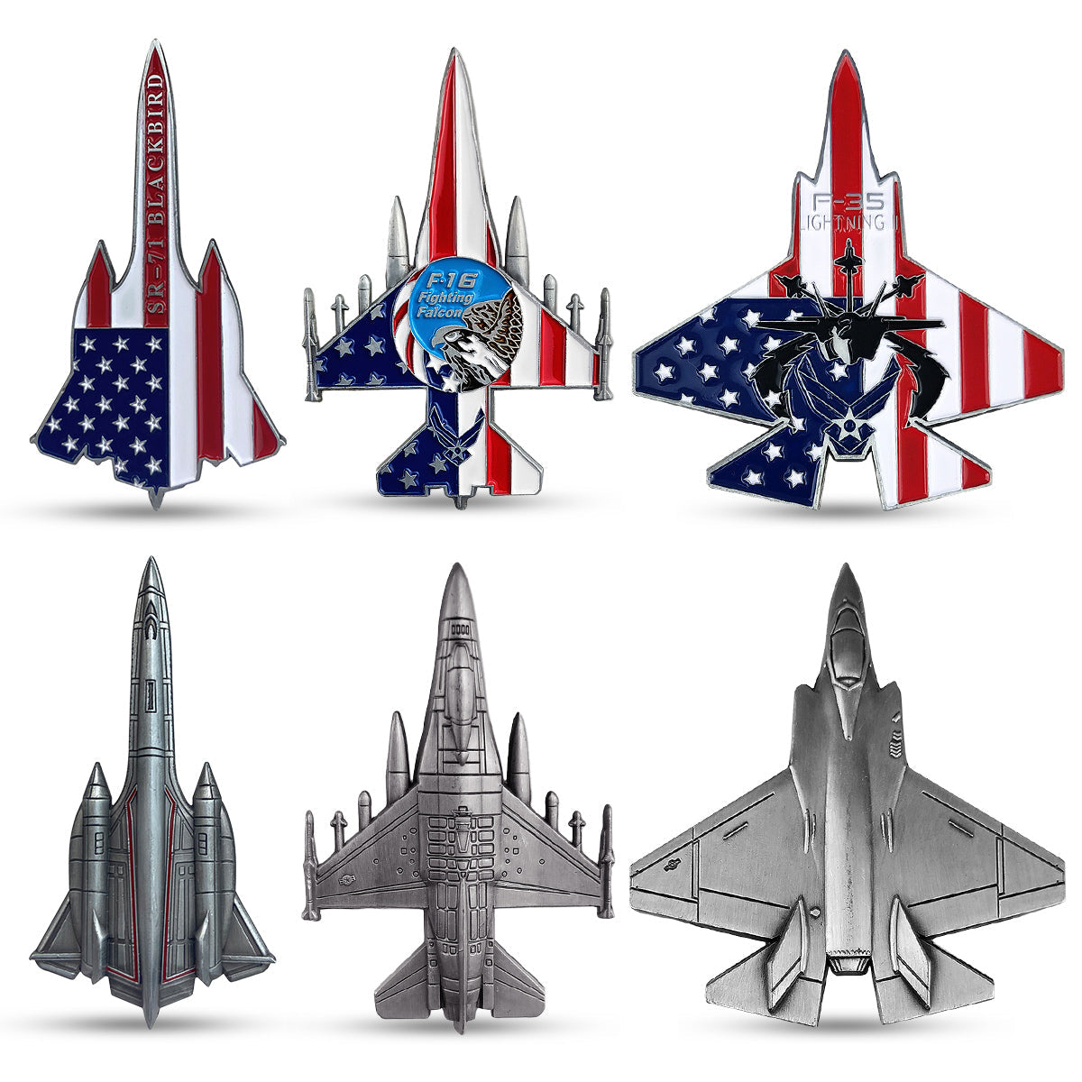 3 Pcs Bundle US Air Force Fighting Falcon Model Challenge Coin Gift Set mysite