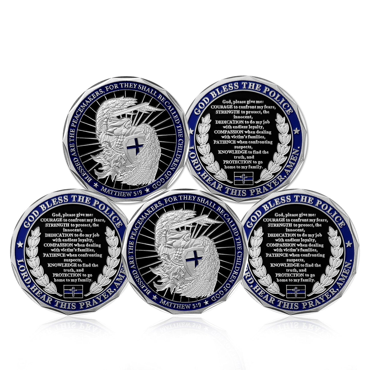 5 Pcs Guardian Angel Police Challenge Coin Gift Set mysite
