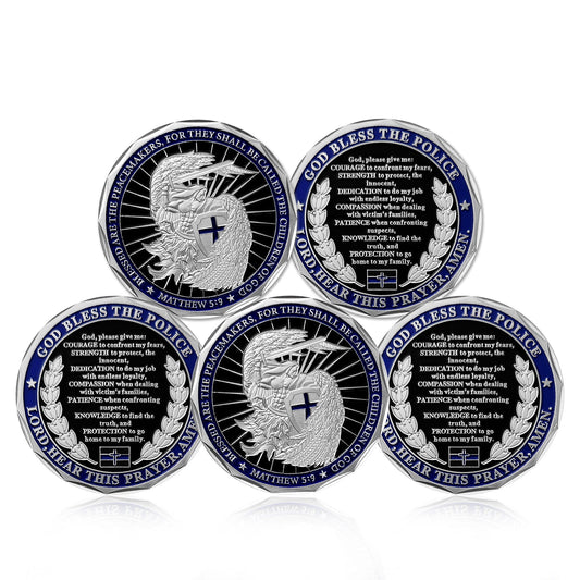 5 Pcs Guardian Angel Police Challenge Coin Gift Set mysite