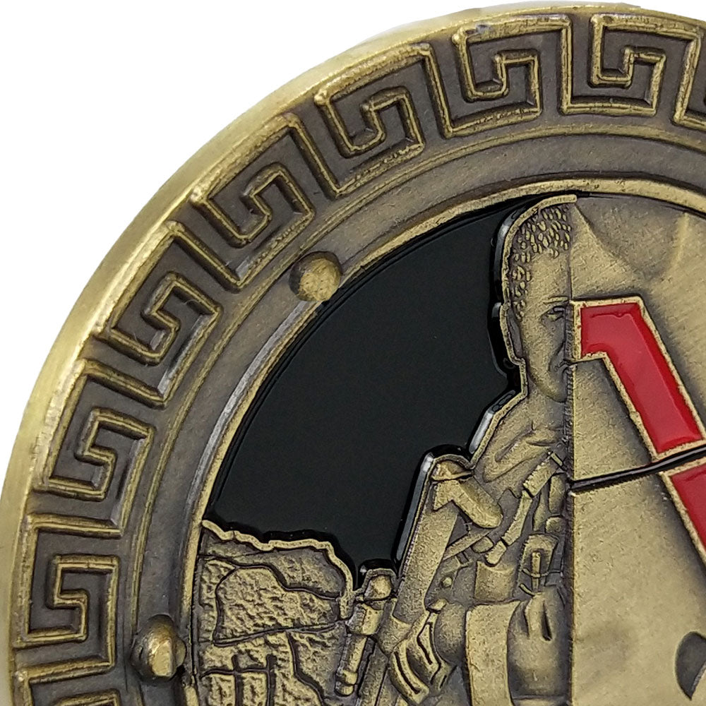 Soldier Brave as Spartan Challenge Coin Warrior Ethos Military Collecitble mysite