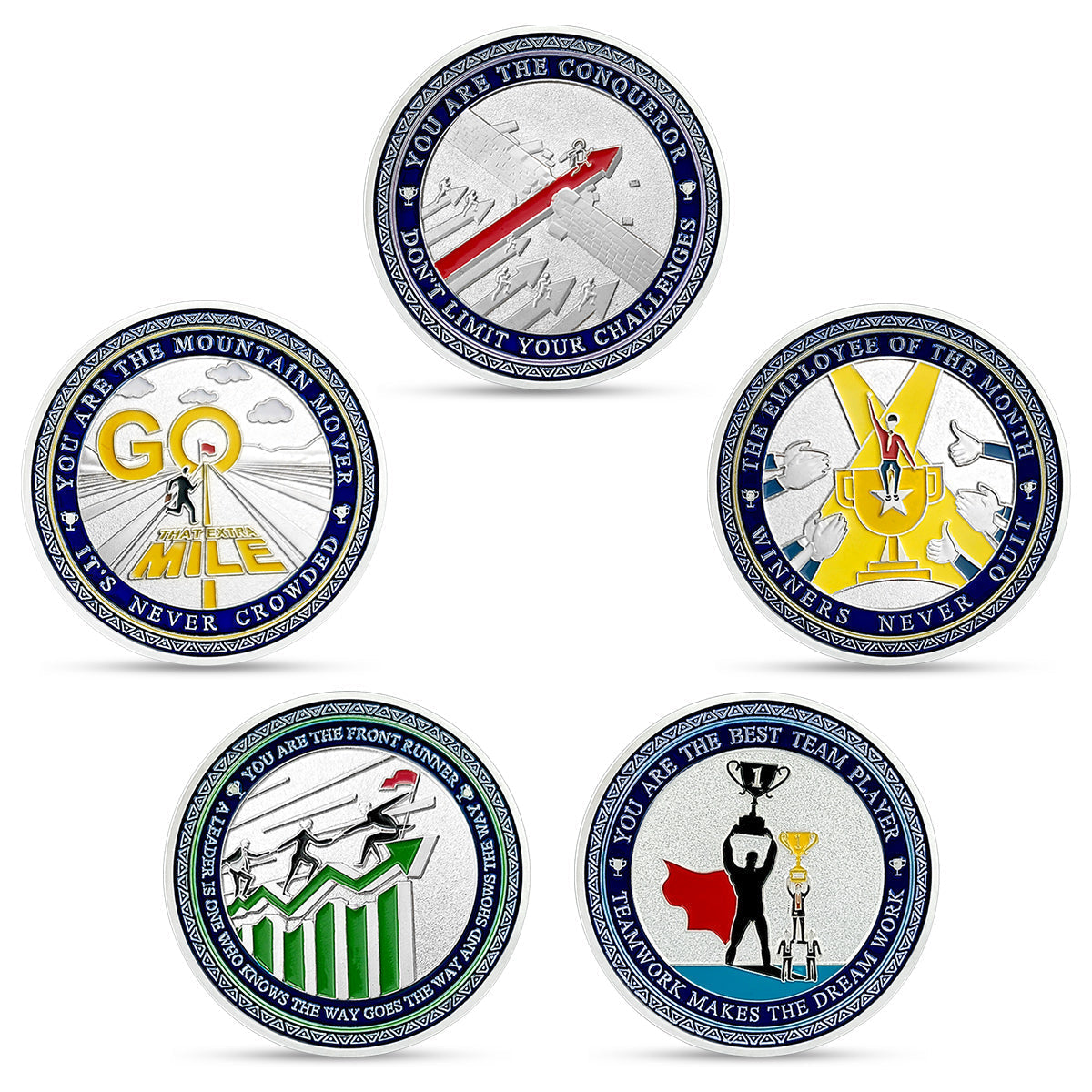 5 Pcs Bundle Employee Appreciation Challenge Coin Gifts Inspirational Set mysite