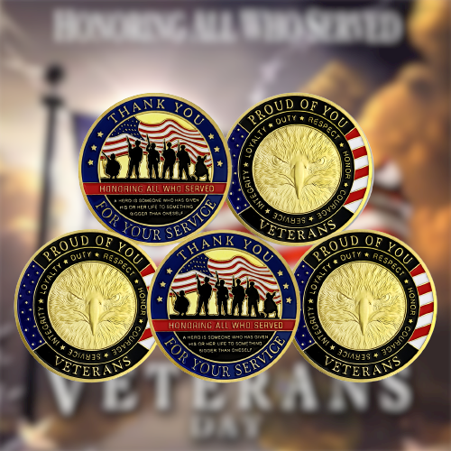 5 Pcs Thank You Veterans Military Challenge Coin Gift Set mysite