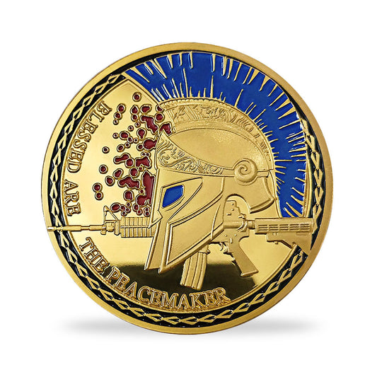 Blessd Are the Peacemaker Police Challenge Coin Thin Blue Line Spartan Spirit mysite