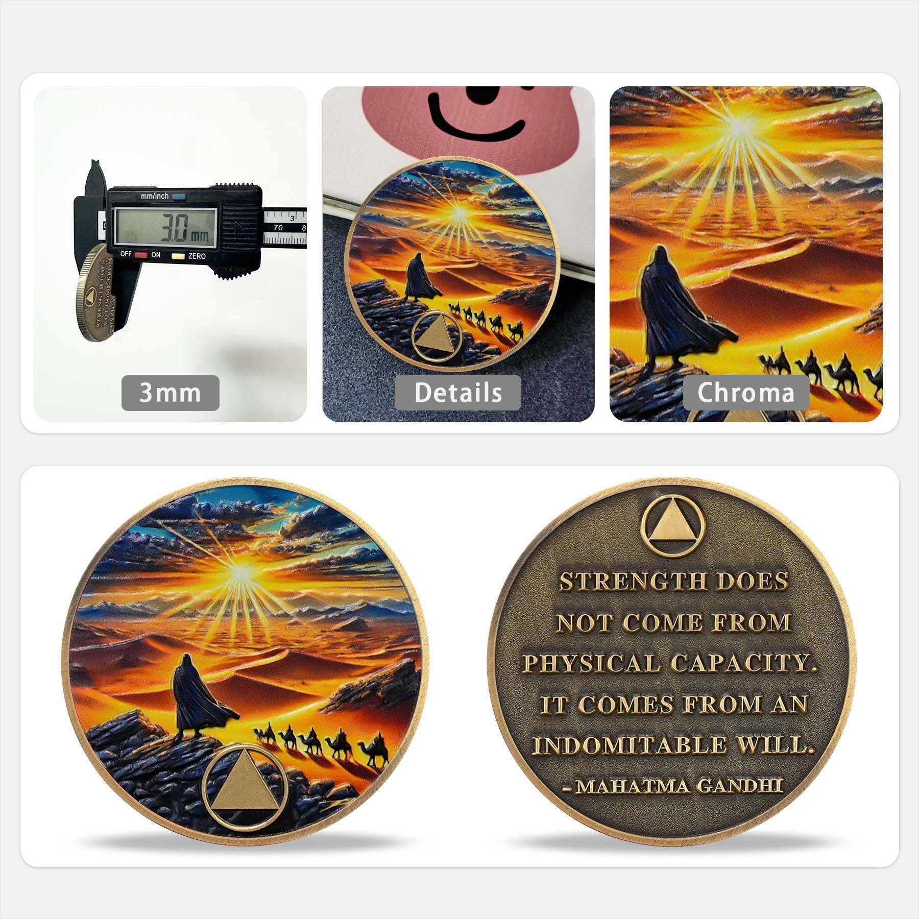 Personalized The Desert Dawn of Unbreakable Will Sobriety Coin mysite