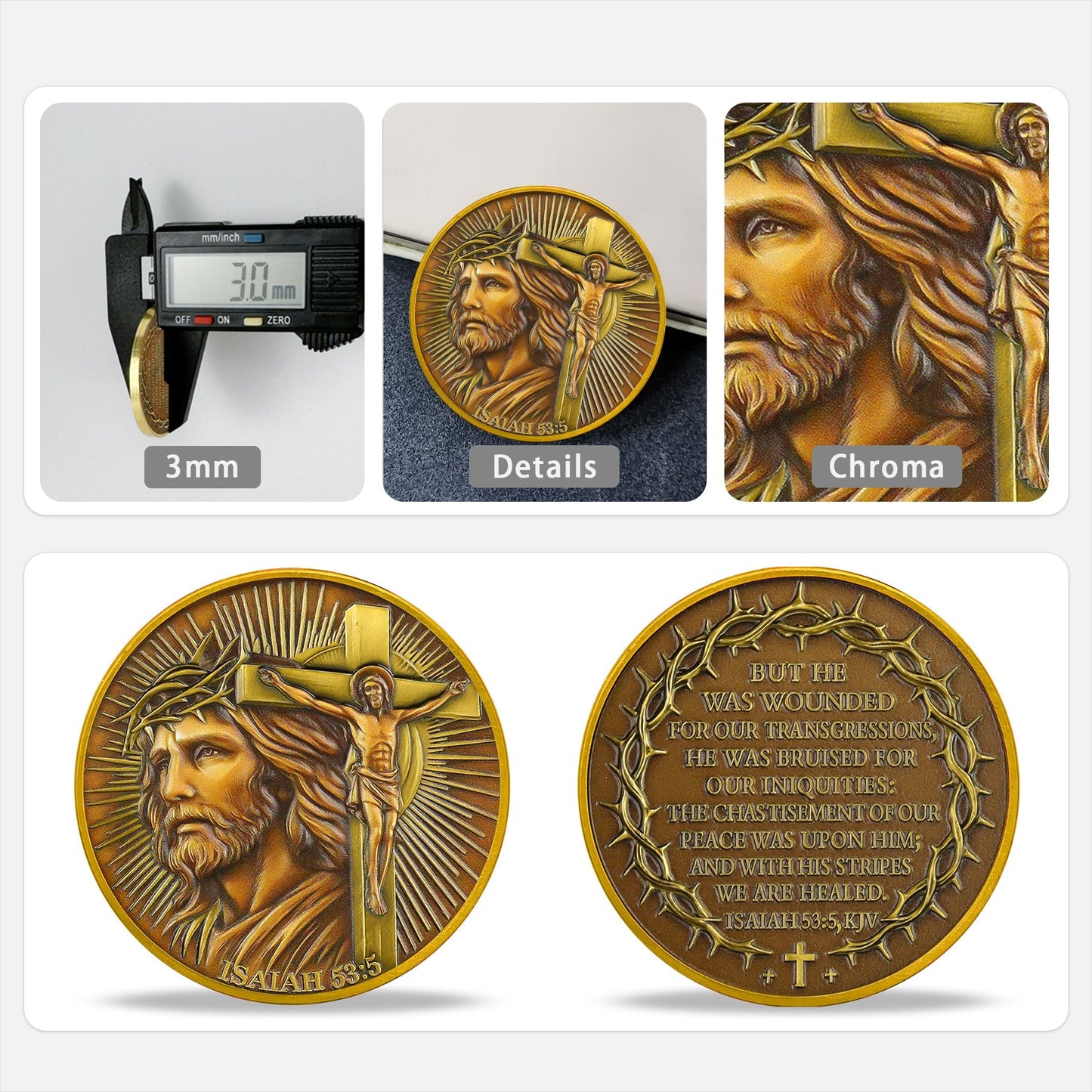 Healing Stripes Christian Religiou Coin mysite