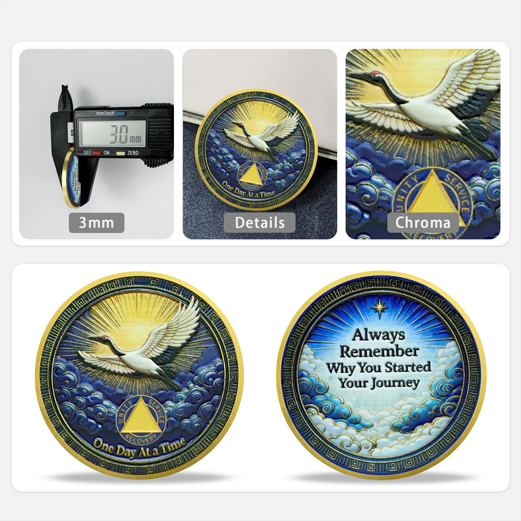 Personalized Chinese Traditional Auspicious Crane’s Call Sobriety Coin mysite