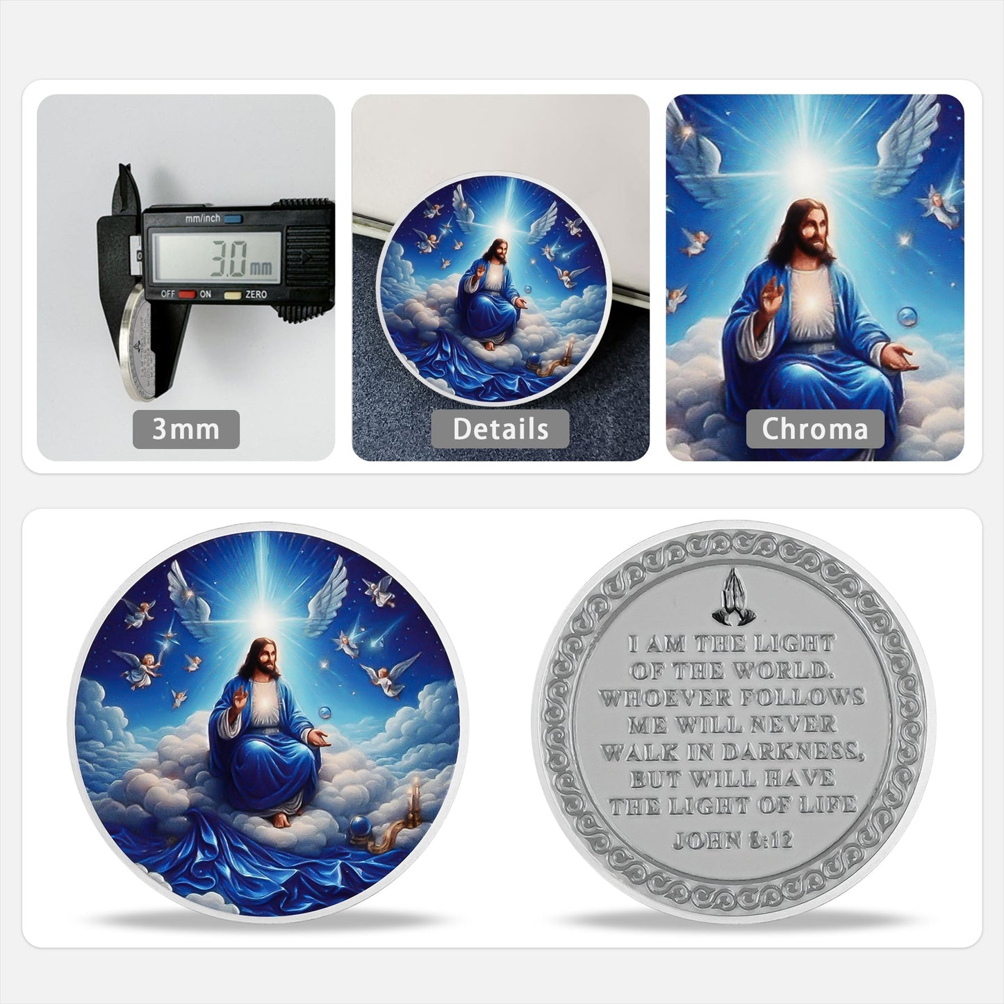 Christ in the Clouds John 8:12 Light of Life Religion Coin mysite