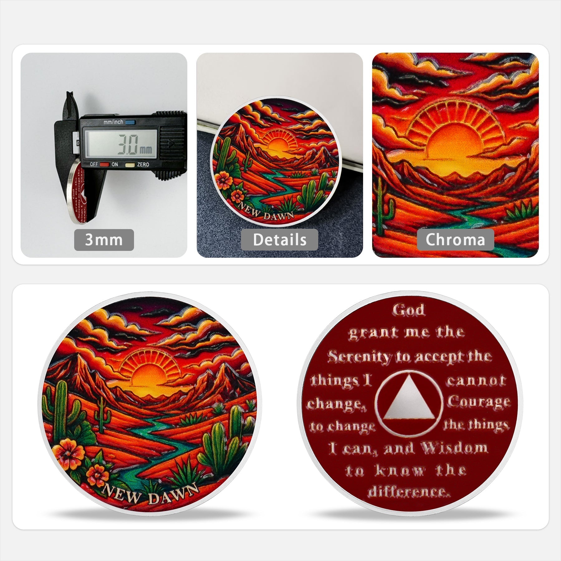 Dawn Desert Canyons Sobriety Coin mysite