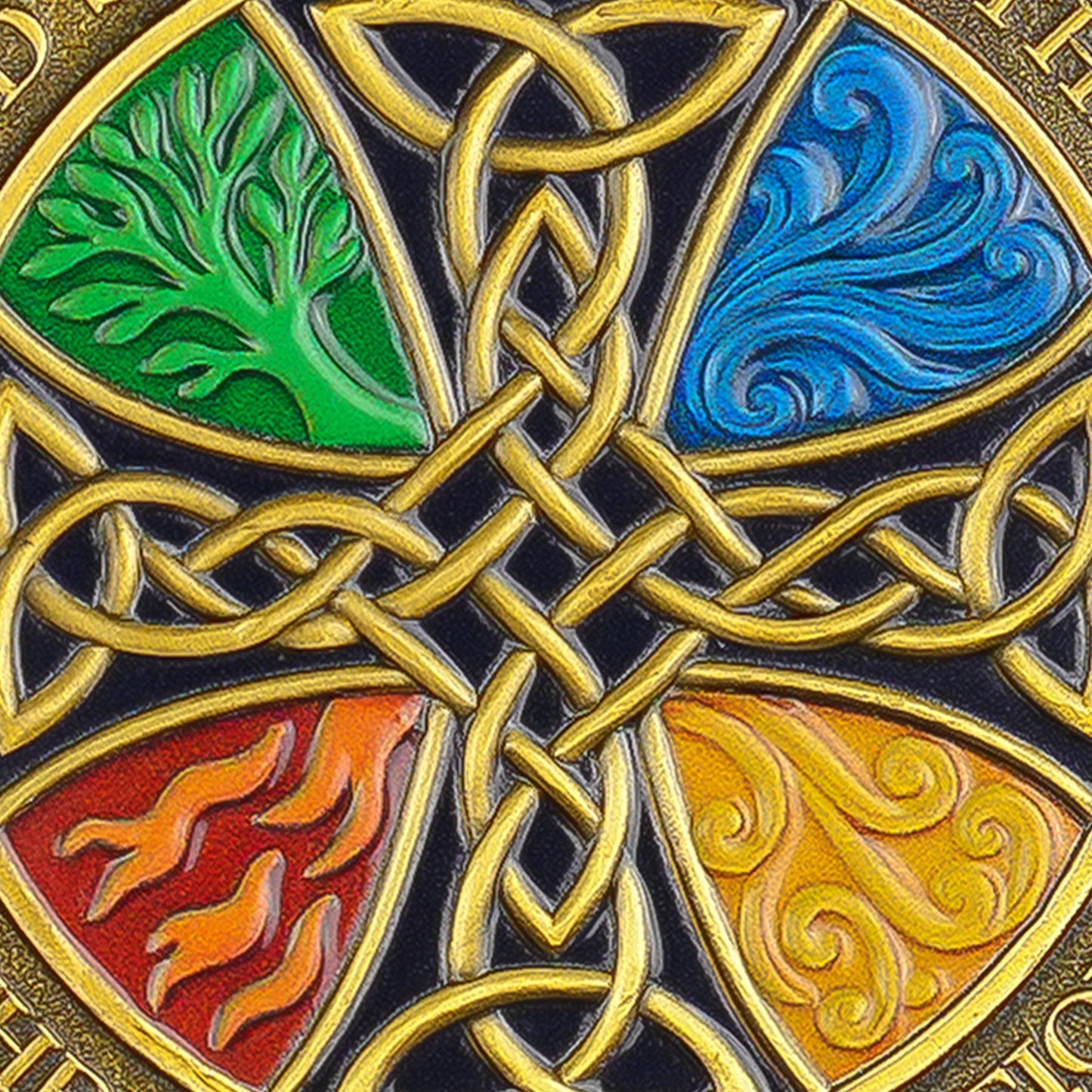 Antique Gold Celtic Knot Blessing Religiou Coin mysite