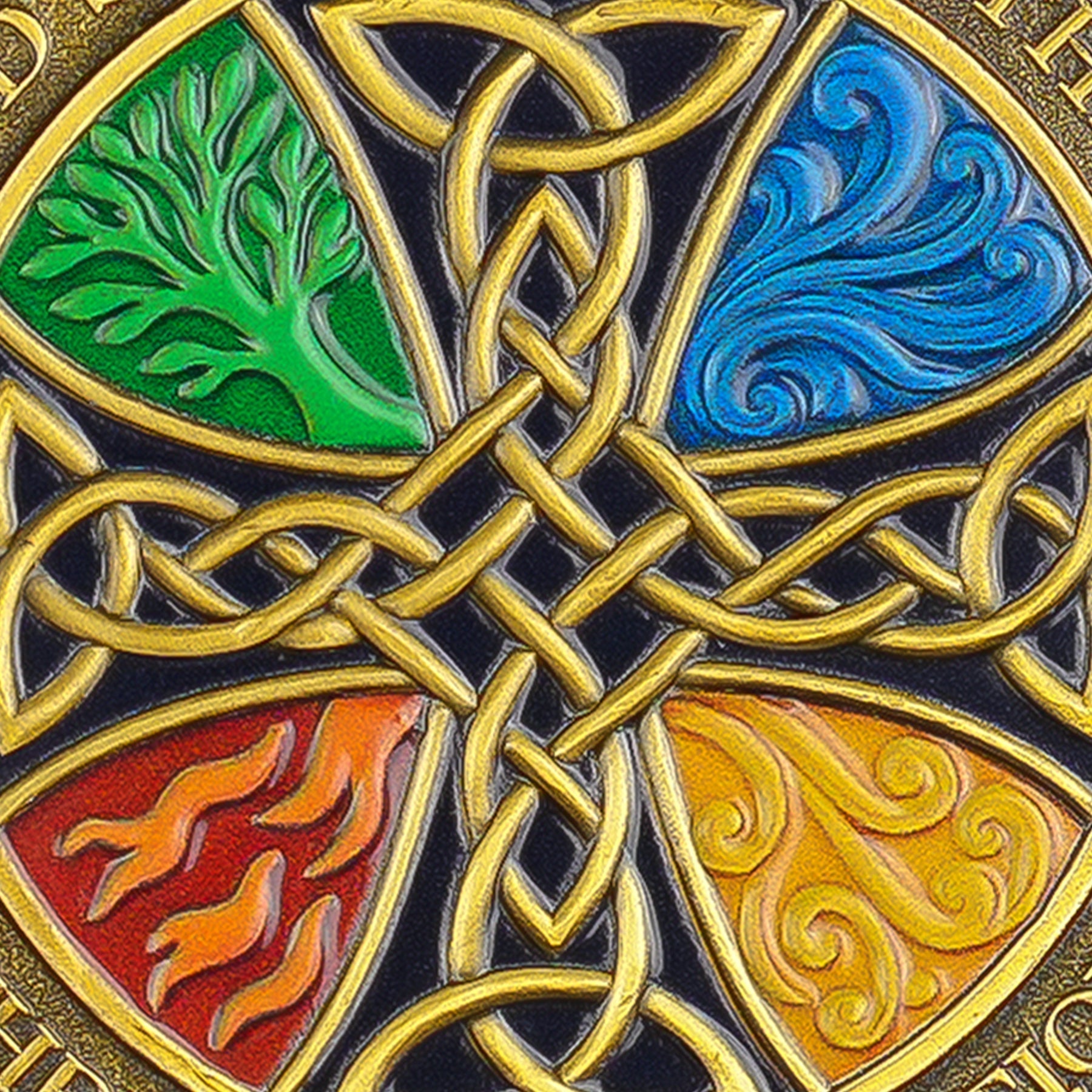 Antique Gold Celtic Knot Blessing Religiou Coin mysite