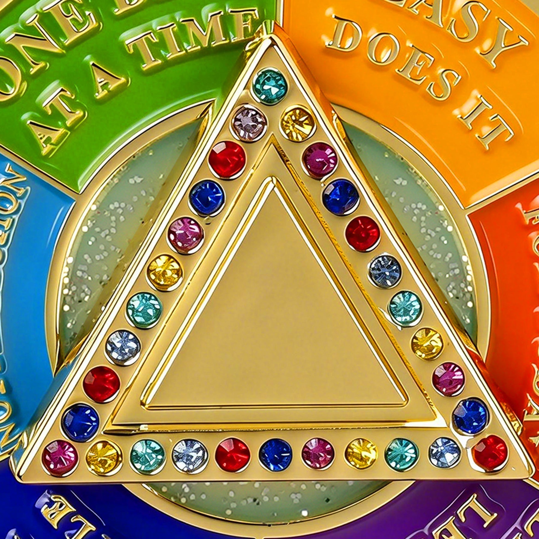 Personalized Colorful Rotating Fidget Spinner Sobriety Coin mysite