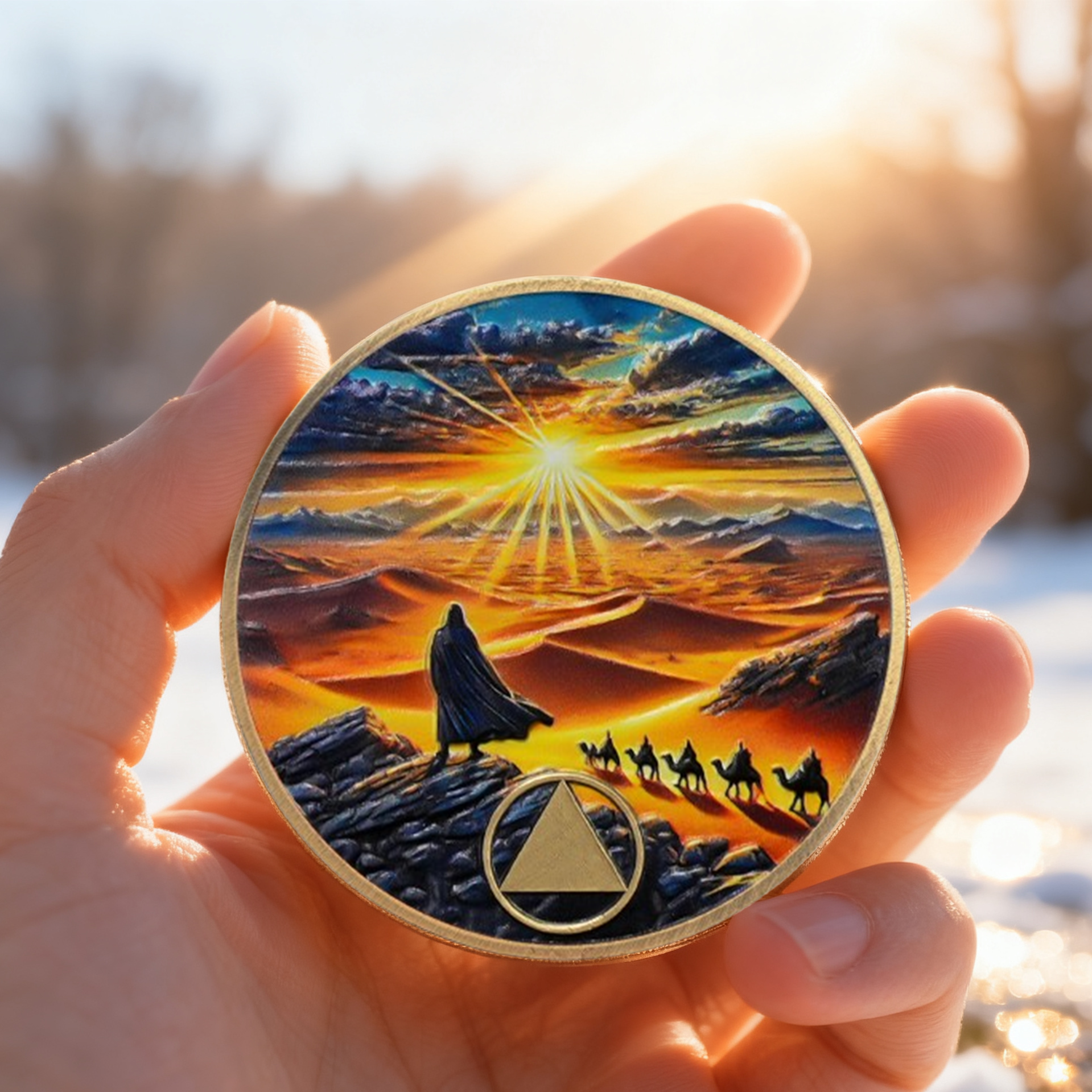Personalized The Desert Dawn of Unbreakable Will Sobriety Coin mysite