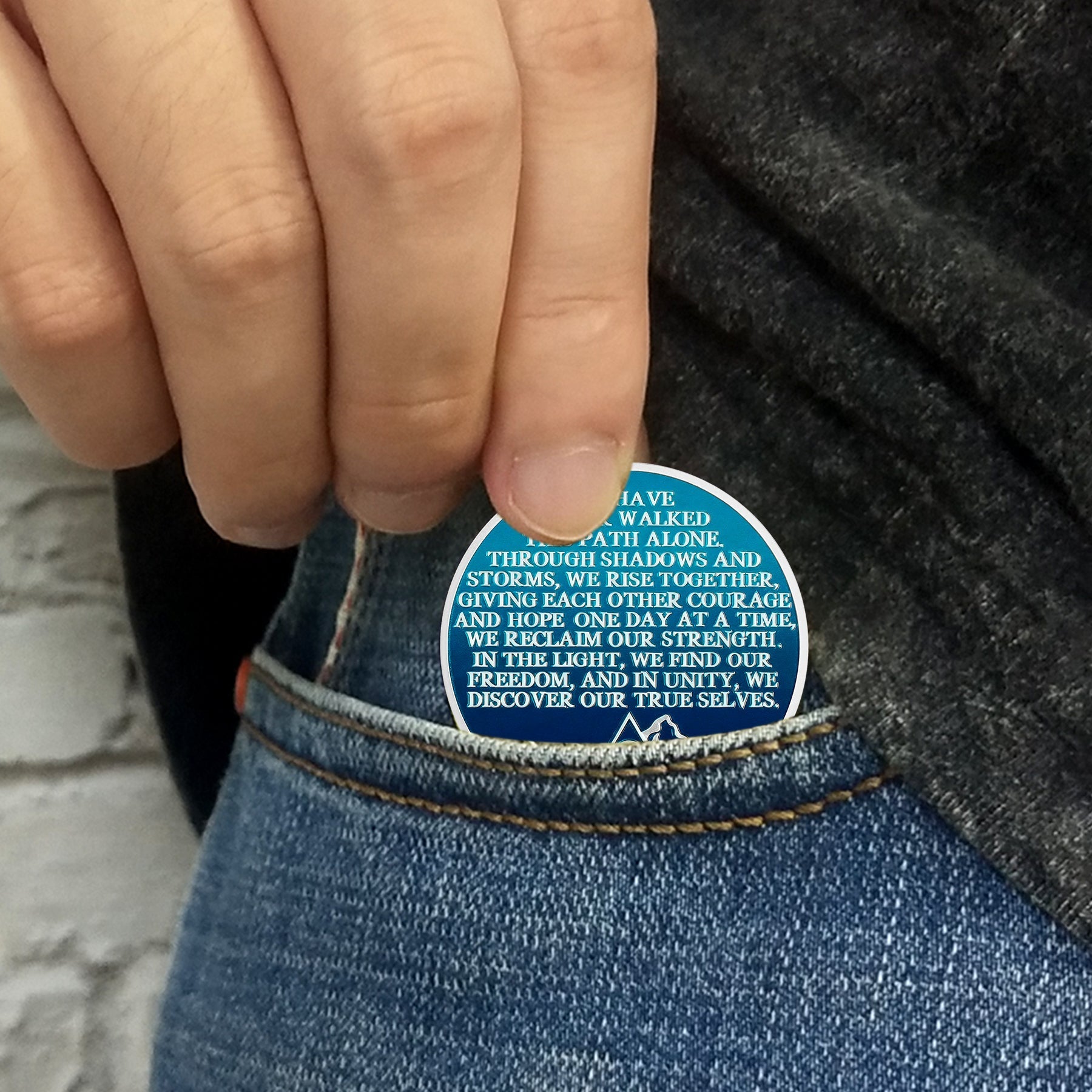 Hot-air Balloon No One Stands Alone Sobriety Coin mysite
