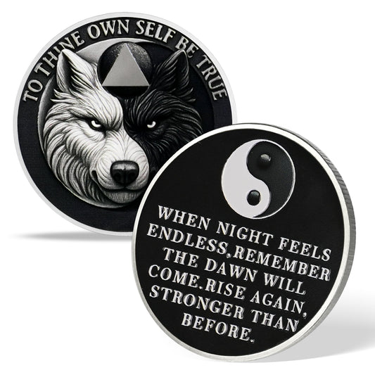 Personalized Balance Wolf Sobriety Coin mysite