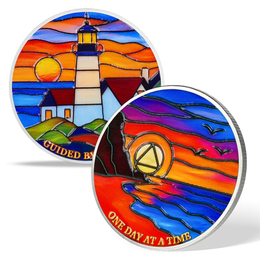 Lighthouse Strength for Your Recovery Journey Sobriety Coin mysite