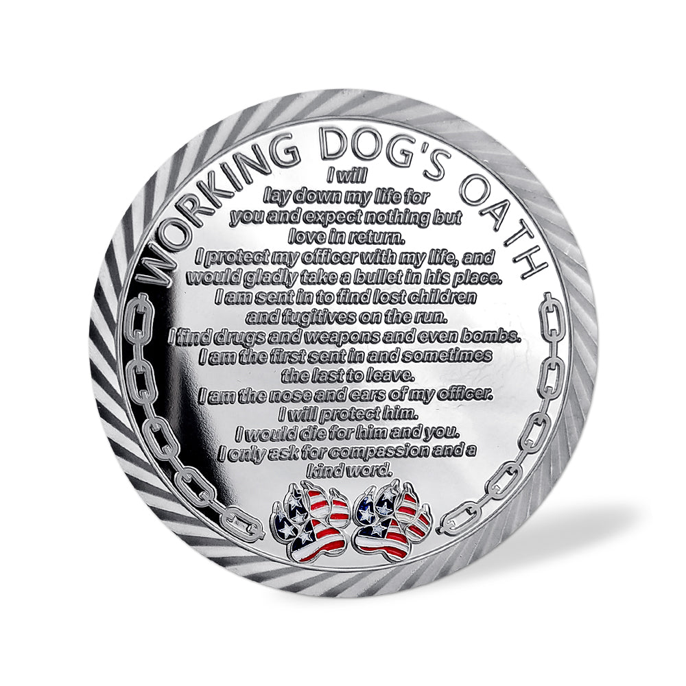 US Working Dog’s Oath The Thin Blue Line Police Challenge Coin mysite