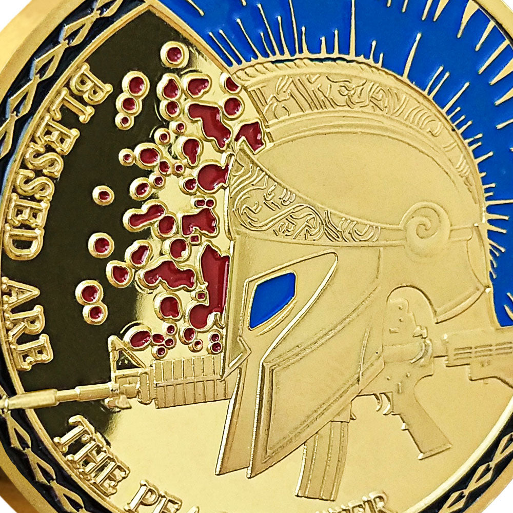 Blessd Are the Peacemaker Police Challenge Coin Thin Blue Line Spartan Spirit mysite